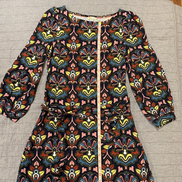 Boden Tie Detail Jersey Shift Dress size 8 L. - Picture 3 of 9